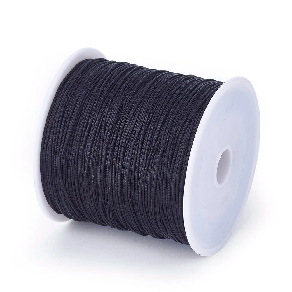 100Yard/Roll Braided Nylon Cord Imitation Silk String Thread Black 0.8mm