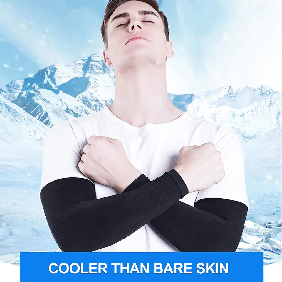 2 Pairs UV Protection Cooling Arm Sleeves UPF 50 Sun Sleeves for Men Women Youth - Image 4 of 4