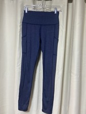 Aerie Chill Play Move Leggings Sz M Side Pockets Blue