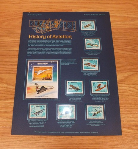 Authentic History of Aviation World Of Stamps Collectible Series W/ COA **READ** - 第 2/11 張圖片