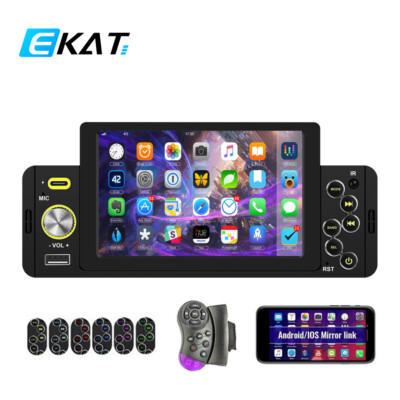 Single 1 Din 5'' mit Mirror Link Android/IOS Autoradio Touchscreen Bluetooth FM