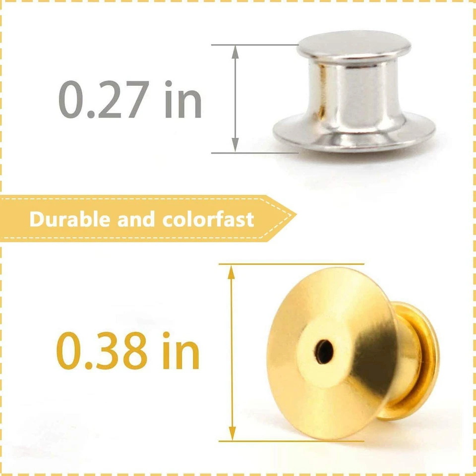 Pasador de bloqueo de metal de 80 piezas respaldos guardianes broche de calidad profesional respaldos dorados plateados Foto 3 de 4