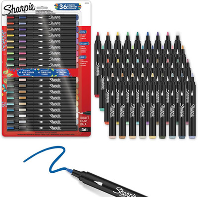 Sharpie Creative Markers Variety Pack, Water-Based Acrylic Paint Markers, Bullet