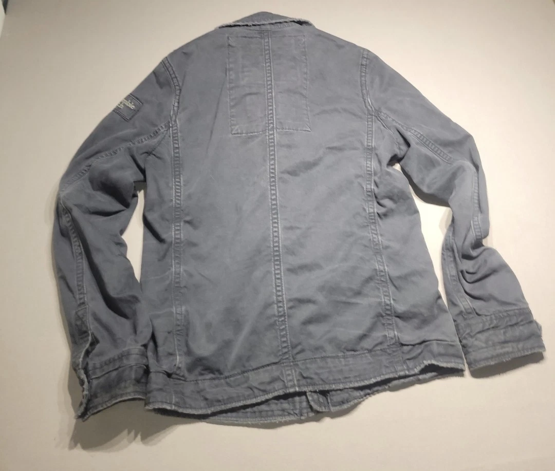 Abercrombie & Fitch Sentinel Jacket Mens M Blue Cotton Twill Military Y2K image 2
