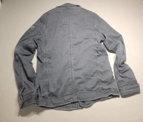 Abercrombie & Fitch Sentinel Jacket Mens M Blue Cotton Twill Military Y2K image 2