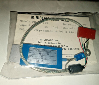 INTERFACE Force Transducer MB-25-159 MINIBEAM LOAD CELL 25lb Capacity