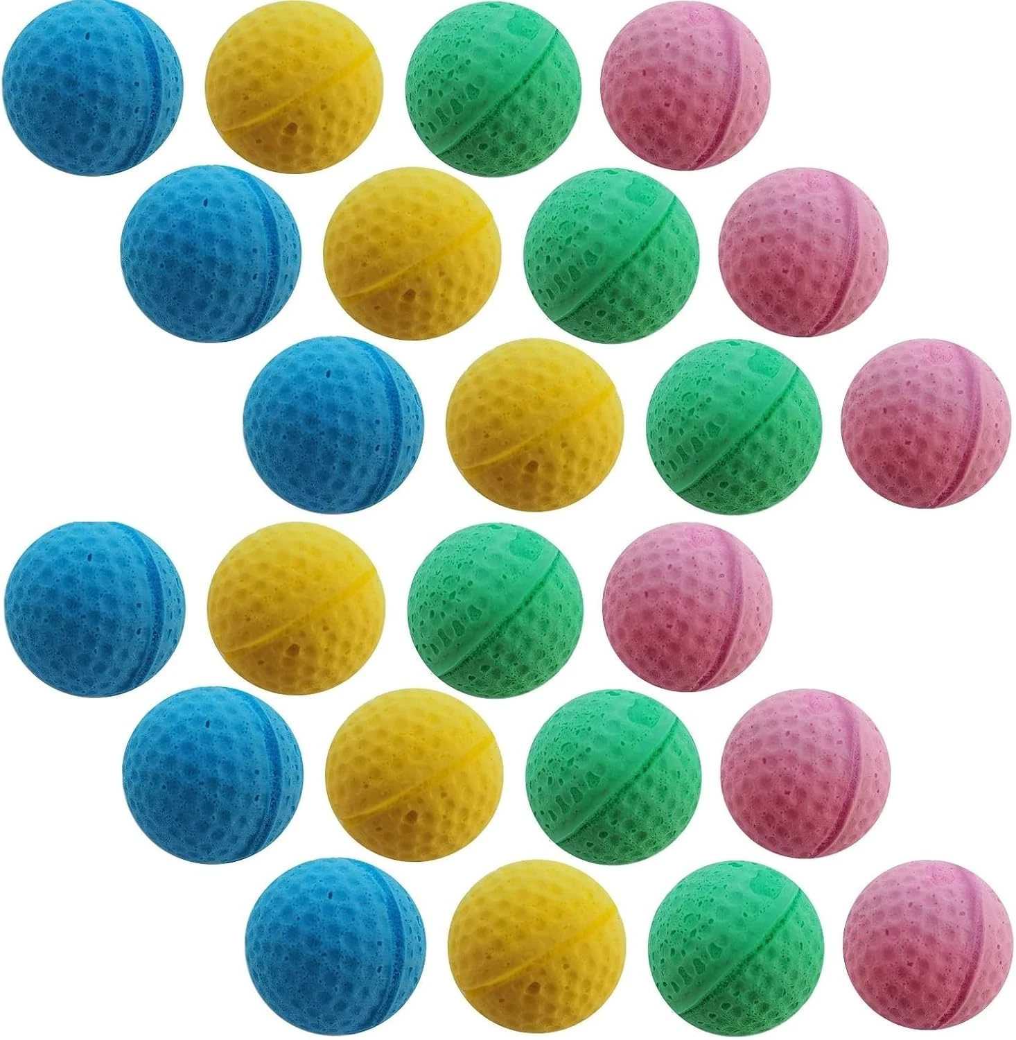 Foam Soccer Balls - Cat Toys for Indoor Cats (24 Pcs Individual Color Balls)