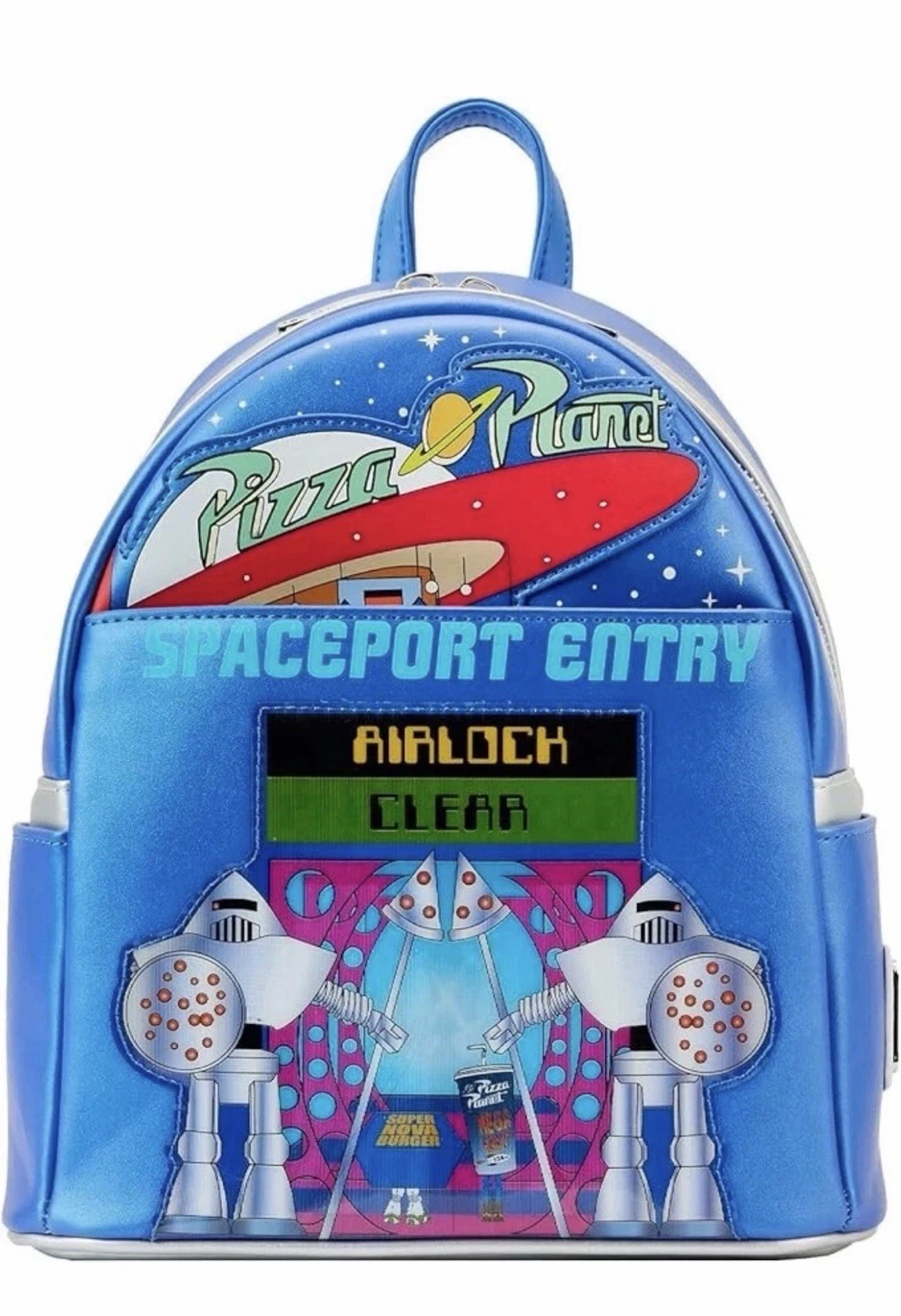 Loungefly Disney Pixar Toy Story Pizza Planet Space Entry Backpack