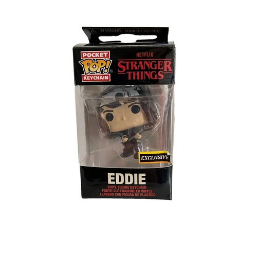 Funko Pop Pocket NETFLIX STRANGER THINGS SEASON 4 EDDIE GUITAR KEYCHAIN Box Wear
