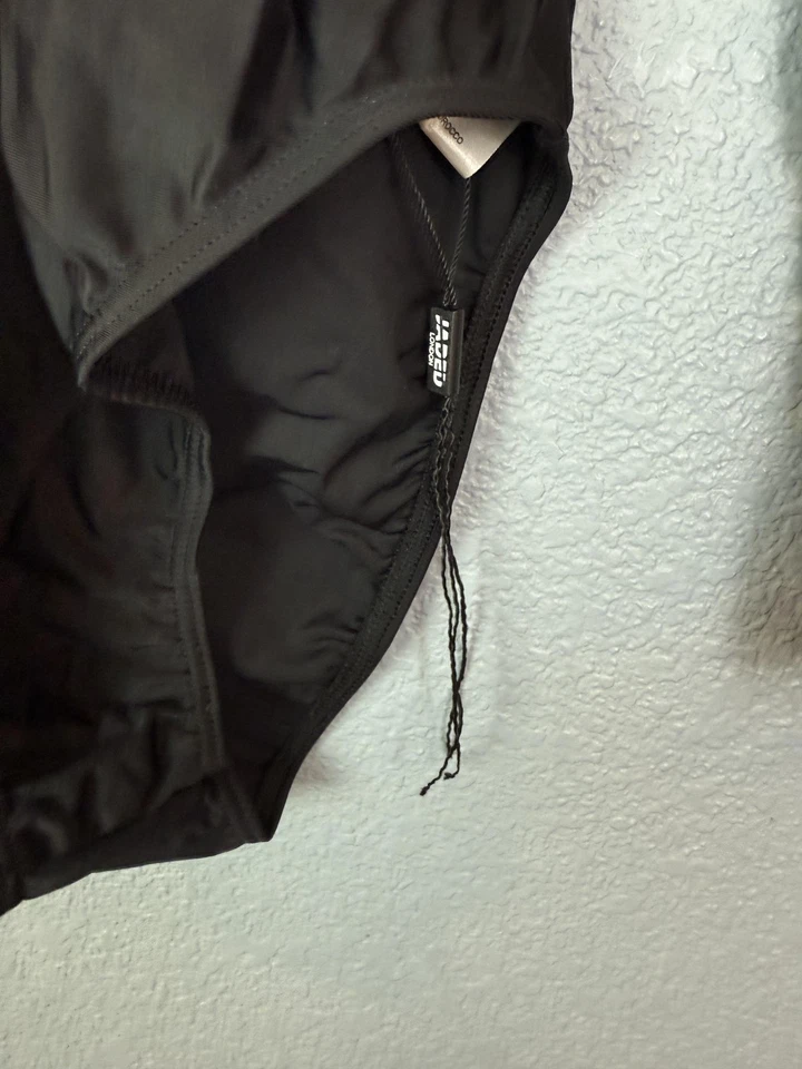 Body de lentejuelas Jaded London para mujer XS oro rosa manga larga profundo V fiesta glamour Foto 3 de 4