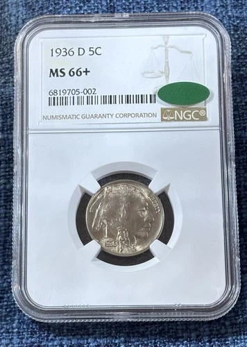 1936-D Buffalo Nickel NGC & CAC MS66+