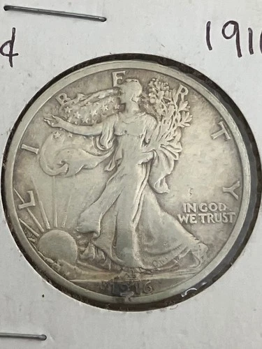 ULTRA RARE 1916 Walking Liberty Half Dollar  US Coin XF/AU