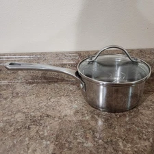 Princess House 18/10 Stainless Steel 1 Qt Saucepan Pot w/ Etched Lid