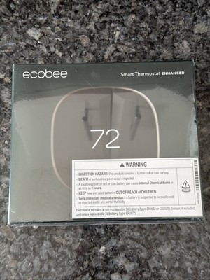 Ecobee Enhanced Smart Programmable Wifi Thermostat- Sealed- EB-SLATE6L-01