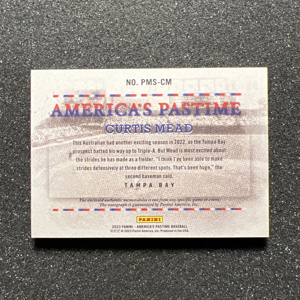 2023 America’s Pastime CURTIS MEAD #PMS-CM 01/25 Rookie PATCH AUTO - BASEBALL - Image 4 of 4