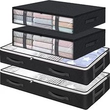 Under Bed Storage Containers, 4-Pack Large Underbed Storage Bags Organizer, 