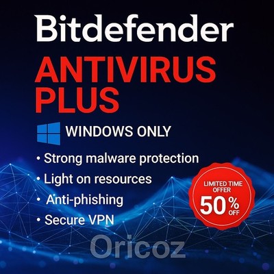 Bitdefender Antivirus 2026 3 Years For 5 Windows Devices  + Daily VPN