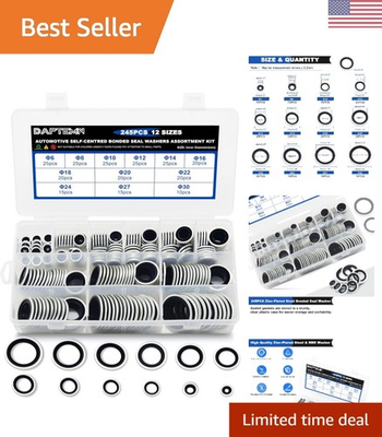 #ad High Quality NBR Zinc Sealing Washers Set 245PCS M6 to M30 For Automotive Use $34.19