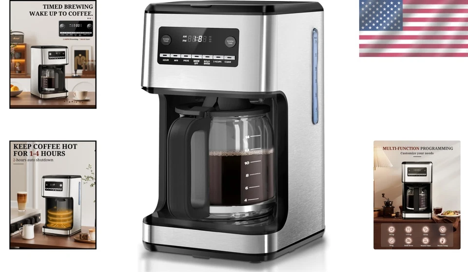 14-Cup Programmable Coffee Maker with Durable Stainless Steel and Self-Cleaning - Image 2 of 4