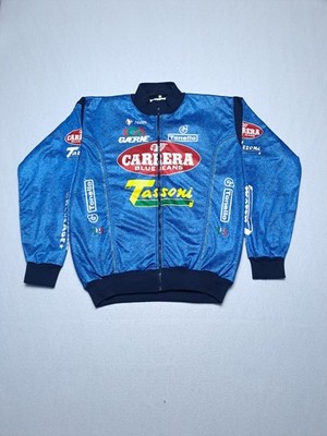 Carrera Tassoni Fahrradtrikot Jacke Herren Fleece mit Reißverschluss Gr. 7 blau