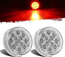 2 Pcs Mini-Reflex Red Clear Lens Side indicator LED Marker Clearance Truck Light