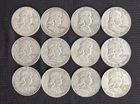 Lot Of 12 Franklin Half Dollars