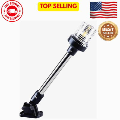#ad #ad White Led Fold Down Boat Stern Light Boat Anchor Light For Pontoon $19.78