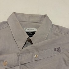 Versace Collection Shirt Mens 44 17 1/2 Gray Solid Dress Button Down Long Sleeve