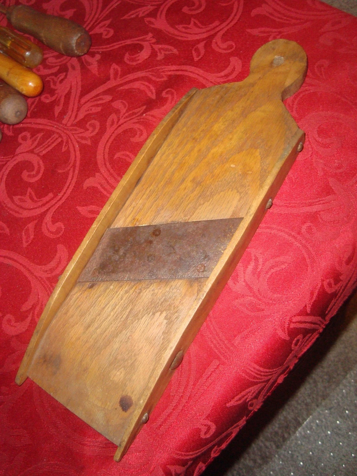 Vintage 16 inch Wooden Cabbage Vegie Slicer Krauthobel Mandoline Manual Slicer