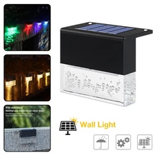 1-8pcs Waterproof LED Solar Fence Lights Deck Door Wall Stair Step Lamp Garden