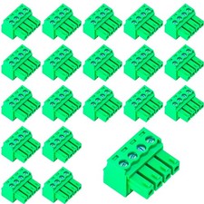 20 PCS 3.81mm Pitch Green Phoenix Type Connector 4 Pin PCB Screw Terminal Block