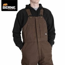 NEW Berne Men's Highland Washed Insulated Bib Overall, 3XL Regular, Bark B377BB