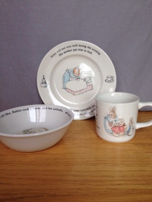 WEDGWOOD BEATRIX POTTER DESIGNS PETER RABBIT CHILD'S PLATE, CEREAL