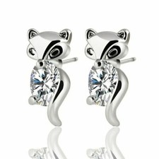 Fox and CZ Earrings
