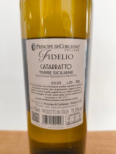 PRINCIPE DI CORLEONE FIDELIO CATARRATTO VINO BIANCO TERRE SICILIANE IGP 2023 - Foto 3 di 3