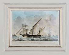 JOSEPH SIPKES - ORIGINAL Aquarell SIGNIERT 1832 Mistico Mistique Segelboot ship