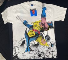 WOLVERINE VINTAGE T-SHIRT ALL OVER MEGA PRINT NEW TAGS 1992 RARE MARVEL