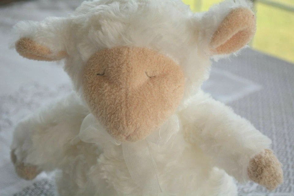 Mary Meyer Baby Lamb Sheep Wind Up Jesus Loves Me Plush Lovey Stuffed Animal - Image 2 of 4