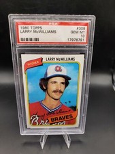 1980 TOPPS PSA 10 GEM MINT #309 LARRY MCWILLIAMS BRAVES POP 27 BREAK FLAWLESS!!
