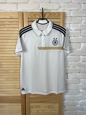 GERMANY TEAM JERSEY FOOTBALL POLO SHIRT WHITE ADIDAS Z53433 TRIKOT WOMAN SZ XL