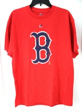 MLB Boston Red Sox 1 Dad Majestic Mens Sz L Red T Shirt distressed
