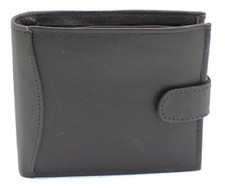 Cartera de Hombre Cuero Real Bloqueo RFID Monedero Bolsillo Cartera Monedero para Hombres 340 Negra