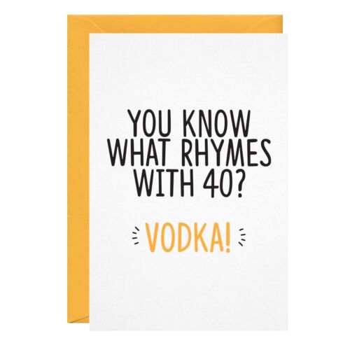 Funny 40th Birthday Card For Vodka Drinker Him Her Best Friend Bestie  GG-092 | eBay