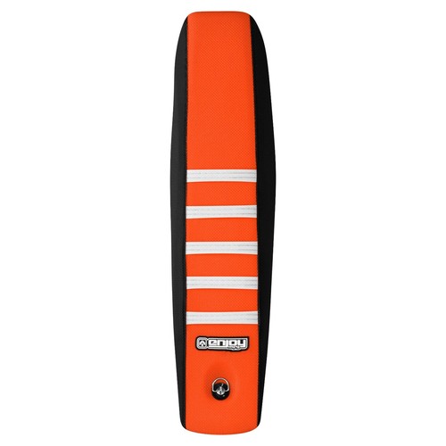 2024-2025 KTM SX 65 Seat Cover By Enjoy Mfg BLACK/ORANGE/WHITE ribs #426 - Picture 3 of 3
