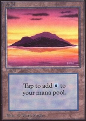[1x] Island (Purple, A) Played, English Beta MTG Magic