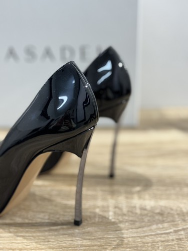 Casadei Blade Decollete’ Pelle Vernice Nero Luxury Casadei Woman Shoes 37.5 - Foto 3 di 7