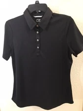 CUTTER BUCK WOMEN'S GOLF POLO BLACK  DRY TEC 50+ SHORT SLEEVE MED NWT