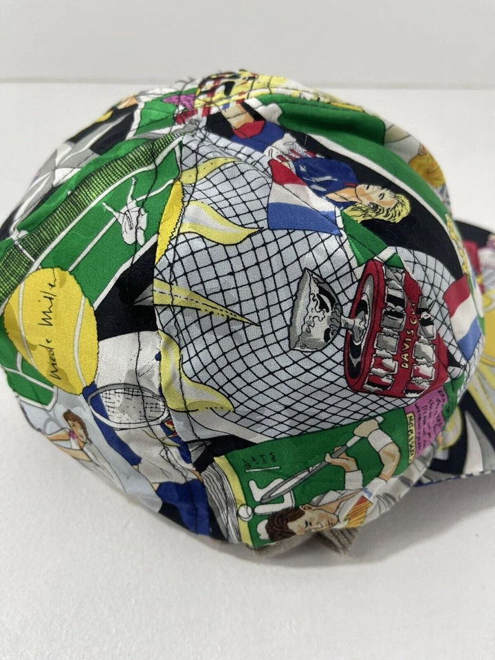 Sombrero elástico de tenis Nicole Miller Hot Shot 100 % seda 1991 vintage años 90’s Foto 2 de 4