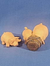 Artefice Ottanta Italy 2 Pig Hog Figures Farm Bucket Resin Vintage 80's