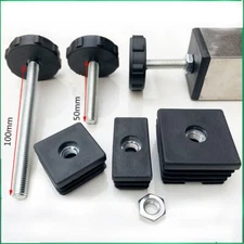Square Tube Inserts End Caps /Adjustable Table Foot Furniture Leveling Feet/Nuts